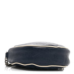 Azalea Calfskin Matelasse Diagonal Mini Torchon GG Marmont Round Shoulder Bag Blue Agata Mystic White