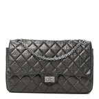 Metallic Aged Calfskin Quilted 2.55 Reissue 226 Flap Dark Grey