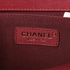 Caviar Quilted Medium Boy Flap Burgundy