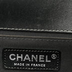 Tweed Metallic Lambskin Medium Boy Flap Silver