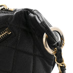 Caviar Quilted Filigree Waist Bag Black