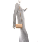 Caviar Quilted Wallet on Chain WOC Beige