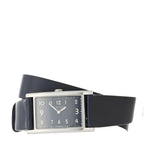 Stainless Steel Calfskin 22mm East West Quartz Watch Blue