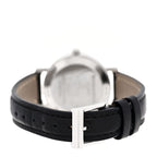 Sterling Silver Calfskin 29mm Atlas Quartz Watch Black