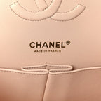 Caviar Quilted Medium Double Flap Light Beige