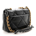 Lambskin Quilted Medium Chanel 19 Flap Black
