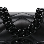 Calfskin Matelasse Monochrome GG Marmont Chain Belt Bag Black