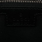 GG Supreme Monogram Azalea Calfskin Retro Interlocking G Wristlet Shoulder Bag Black
