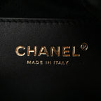 Shiny Calfskin Quilted Pearl CC Chain Mini Chanel 22 Black