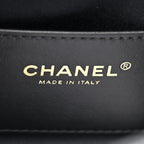 Washed Denim Quilted Mini Chanel 25 Handbag Black