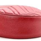 Glazed Calfskin Matelasse Heart Mini GG Marmont Round Shoulder Bag Romantic Cerise