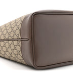 GG Supreme Monogram Textured Dollar Calfskin Web Large Ophidia Bucket Shoulder Bag Beige Ebony New Acero