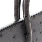 Ostrich Birkin 25 Gris Agate