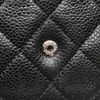 Caviar Quilted Wallet on Chain WOC Black