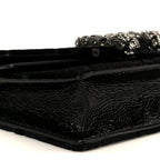 Velvet Skipper Crystal GG Monogram Super Mini Dionysus Shoulder Bag Black