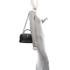 Lambskin Quilted Medium Trendy CC Bowling Bag Black