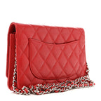 Caviar Quilted Wallet on Chain WOC Red
