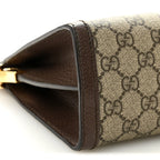GG Supreme Monogram Web Medium Ophidia Chain Shoulder Bag Brown