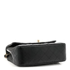 Lambskin Quilted Mini Rectangular Flap Black