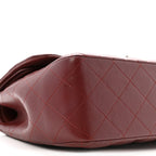 Caviar Quilted Jumbo Double Flap Dark Red