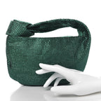 Crystal Embellished Satin Mini Hotfix Jodie Emerald