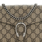 GG Supreme Monogram Mini Dionysus Chain Wallet Beige Taupe