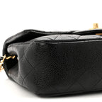 Caviar Quilted Mini Rectangular Flap Black