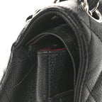 Caviar Quilted Jumbo Double Flap Black