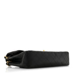 Lambskin Quilted Medium Double Flap Black