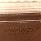 Metallic Lambskin Perforated Mini Square Flap Light Pink