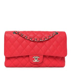 Caviar Quilted Medium Double Flap Dark Pink