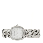 Stainless Steel Diamond Bezel 27mm Albion Quartz Watch White