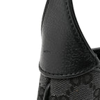 X BALENCIAGA BB Monogram Calfskin Web Mini Jackie 1961 Hobo Black