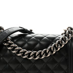 Caviar Quilted Small Boy Flap Black