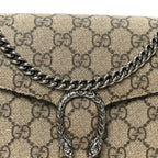 GG Supreme Monogram Mini Dionysus Chain Wallet Beige Taupe