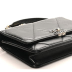 Lambskin Quilted Chanel 19 Wallet On Chain WOC Black