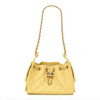 Caviar Quilted Mini Chanel 25 Handbag Yellow