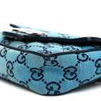 Monogram Multicolor Matelasse Diagonal Super Mini GG Marmont Shoulder Bag Light Blue