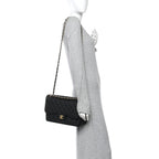 Caviar Quilted Jumbo Double Flap Black