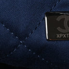 Washed Denim Logo Embroidered Mini Chanel 22 Blue