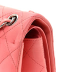 Lambskin Quilted Jumbo Double Flap Pink