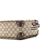 GG Supreme Monogram Textured Calfskin Square Messenger Bag Beige Ebony New Acero