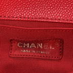 Caviar Quilted Medium Boy Flap Red