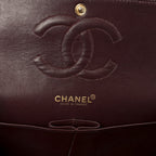 Lambskin Quilted Medium Double Flap Black