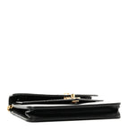 Calfskin Elaphe Double Chevron Mini Wallet On Chain WOC Black