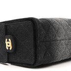 Washed Denim Quilted Mini Chanel 25 Handbag Black