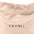 Shiny Calfskin Quilted Small Chanel 22 Ecru