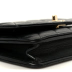 Lambskin Quilted Trendy CC Wallet On Chain WOC Black