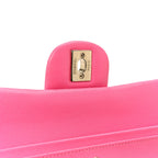 Caviar Quilted Medium Double Flap Pink