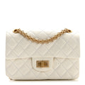 Aged Calfskin Quilted 2.55 Reissue Mini Flap White